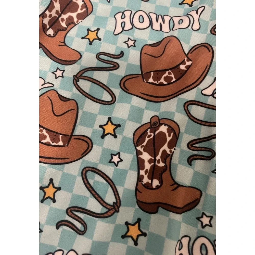 Boutique Cowboy Baby Sleeper 12-18 Months Western Rodeo Bamboo Pajamas Howdy Zip